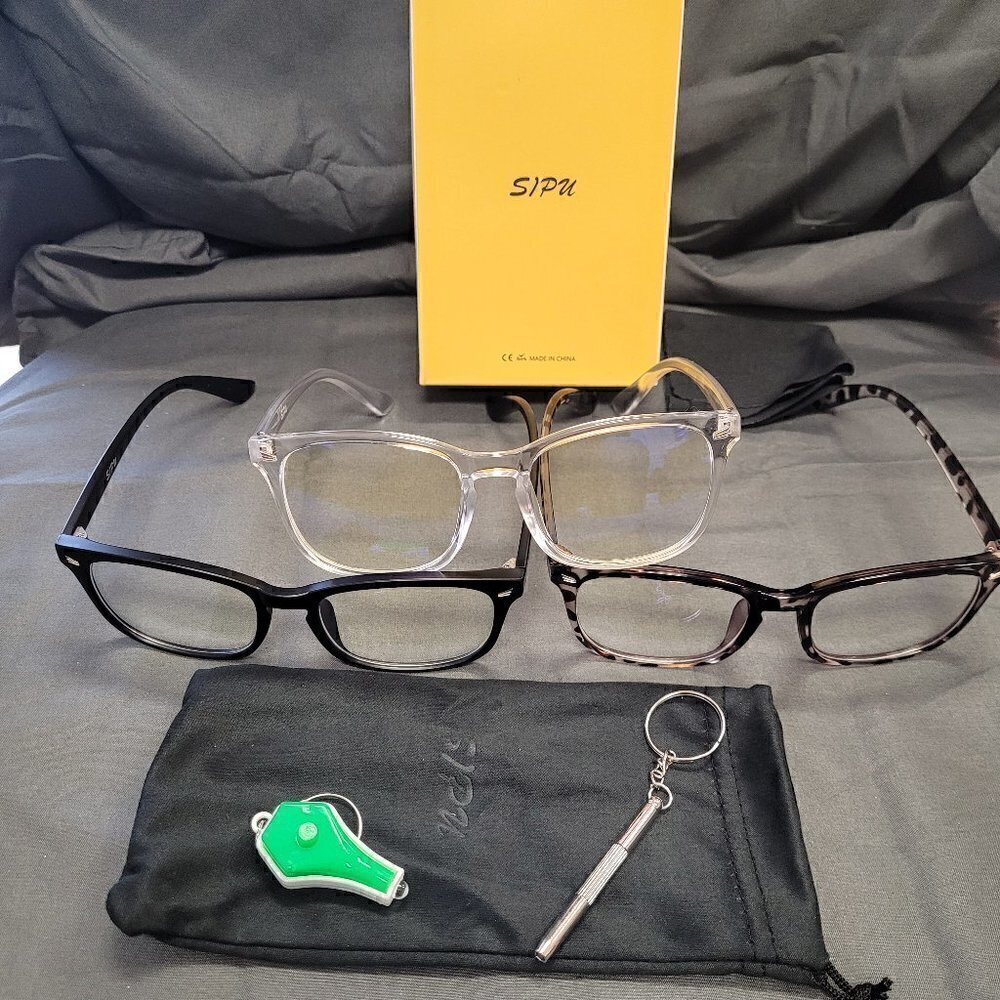 Sipu Blue Light Blocking Glasses. 3 Pairs.  Non Prescription